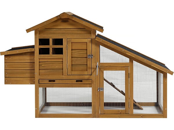 HABITAT ET JARDIN - Poulailler avec pondoir en bois "Clochette" - Marron - large