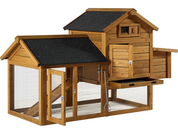 HABITAT ET JARDIN - Poulailler "Poulette" avec pondoir en bois - Marron - large