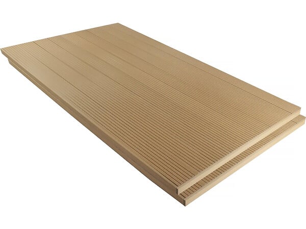 HABITAT ET JARDIN - Lot de 3 lames de terrasse composite alvéolaires - Long: 2,4m - surface 1m² - Terracotta - large