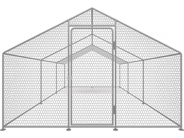 HABITAT ET JARDIN - Enclos à poules 18 m² parc grillagé 6 x 3 x 2 M acier galvanisé - large