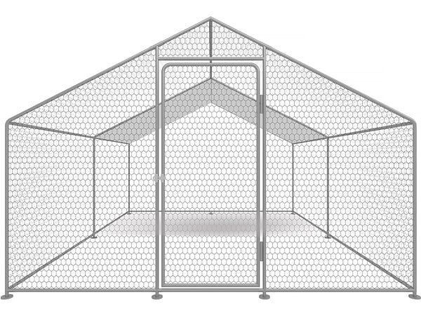 HABITAT ET JARDIN - Enclos à poules 12 m² parc grillagé 4 x 3 x 2 M acier galvanisé - large