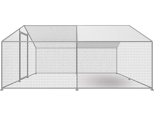 HABITAT ET JARDIN - Enclos à poules 12 m² parc grillagé 4 x 3 x 2 M acier galvanisé - large