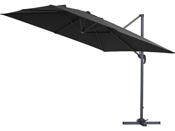 HABITAT ET JARDIN - Parasol jardin déporté Alu "Sun 3" - Carré - 3 x 3 m - Noir + housse de protection - large