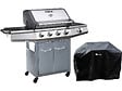 HABITAT ET JARDIN - Barbecue gaz avec LED "Bingo 5" - 5 Brûleurs dont 1 latéral - 15.2kW + Housse protection - Argenté - vignette