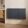 EMKE - EMKE Radiateur eau chaude en acier Tube Rond Radiateur Mural Anthracite 60x120cm 1533W Double Couche - vignette