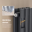 EMKE - EMKE Radiateur eau chaude en acier Tube Rond Radiateur Mural Anthracite 60x120cm 1533W Double Couche - vignette