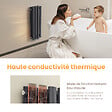 EMKE - EMKE Radiateur eau chaude en acier Tube Rond Radiateur Mural Anthracite 60x120cm 1533W Double Couche - vignette