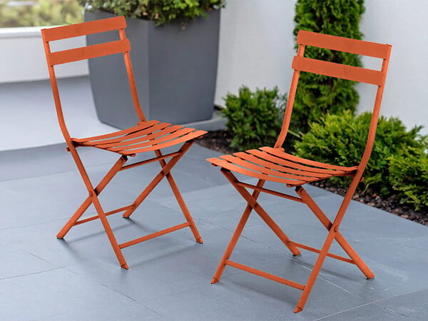 HESPERIDE - Lot de 2 Chaises de jardin métal pliante Greensboro Ambre- Hespéride - large