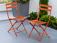 HESPERIDE - Lot de 2 Chaises de jardin métal pliante Greensboro Ambre- Hespéride - vignette