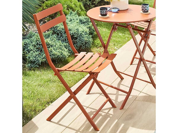 HESPERIDE - Lot de 2 Chaises de jardin métal pliante Greensboro Ambre- Hespéride - large
