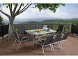 HABITAT ET JARDIN - Table et chaises de jardin en textilène "Cordoba XL 180" - Phoenix - 8 places - Gris foncé - vignette