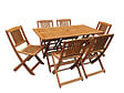 HABITAT ET JARDIN - Table et chaises de jardin en bois exotique "Hongkong" - Table pliante + 6 chaises pliantes - vignette
