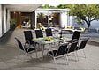 HABITAT ET JARDIN - Table et chaises de jardin en textilène "Cordoba XL 180" - Phoenix - 8 places - Noir - vignette