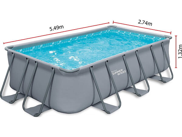 HABITAT ET JARDIN - Piscine tubulaire LUDO 3 - 5.49 x 2.74 x 1.32 m - filtration 5.29 m3/h - large