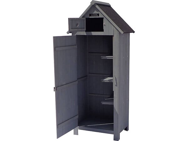 HABITAT ET JARDIN - Armoire de jardin "Cabanon" - 77 x 54.5 x 179 cm - Anthracite - large
