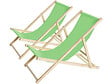 HABITAT ET JARDIN - Lot de 2 transats en bois "Chilienne" - 107 x 56.5 x 81 cm - Vert - vignette