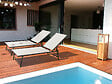 HABITAT ET JARDIN - Lot de 2 bains de soleil en métal "Sublima" - 180 x 54 x 104 cm - Beige - vignette