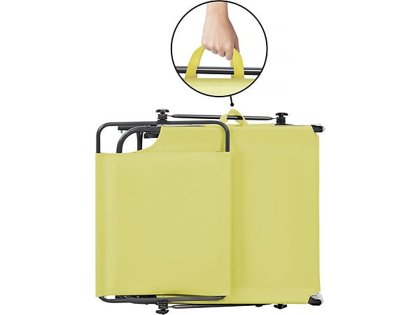 HABITAT ET JARDIN - Bain de soleil pliable "Lazy" - Avec pare soleil - Jaune - large