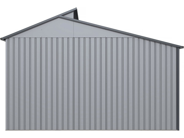 HABITAT ET JARDIN - Abri de jardin métal avec pergola "Madras" - 9.12 m² - 257 x 355 x 237 cm - Gris - large