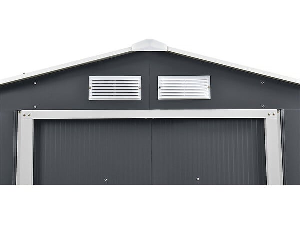 HABITAT ET JARDIN - Abri de jardin métal - "Vegas" - 7,06 m² avec gouttière - Gris - large