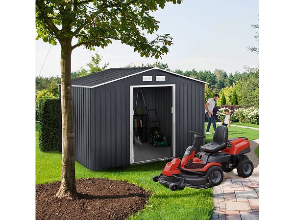 HABITAT ET JARDIN - Abri de jardin métal "Vegas" - 5,29 m2 (4,83 m2 au sol) - Gris - large
