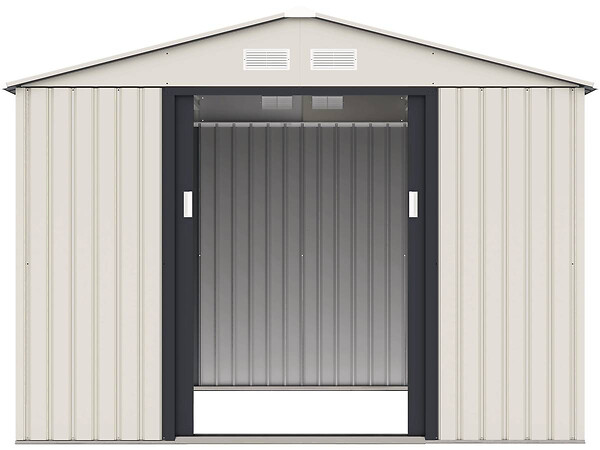 HABITAT ET JARDIN - Abri de jardin métal "Nebraska" - 5,29 m2 (4,83 m2 au sol) - Beige - large