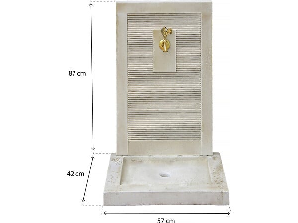 HABITAT ET JARDIN - Fontaine "ETNA" - en pierre reconstituée - 57 x 42 x 87 cm Beige - large