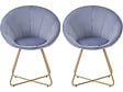 HABITAT ET JARDIN - Lot de 2 chaises de la salle a manger en velours "Rosalie" - Gris - vignette