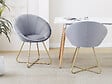 HABITAT ET JARDIN - Lot de 2 chaises de la salle a manger en velours "Rosalie" - Gris - vignette