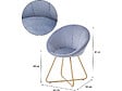 HABITAT ET JARDIN - Lot de 2 chaises de la salle a manger en velours "Rosalie" - Gris - vignette
