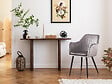 HABITAT ET JARDIN - Lot de 2 chaises "Velma" en velours avec accoudoirs - Gris - vignette