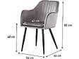 HABITAT ET JARDIN - Lot de 2 chaises "Velma" en velours avec accoudoirs - Gris - vignette