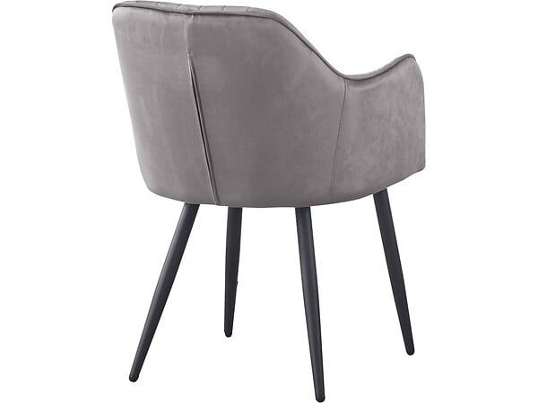 HABITAT ET JARDIN - Lot de 2 chaises "Velma" en velours avec accoudoirs - Gris - large