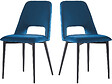 HABITAT ET JARDIN - Lot de 2 Chaises en velours "Fedora" - Bleu foncé - vignette