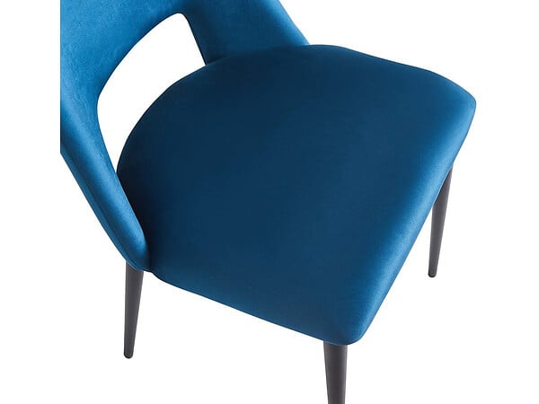 HABITAT ET JARDIN - Lot de 2 Chaises en velours "Fedora" - Bleu foncé - large