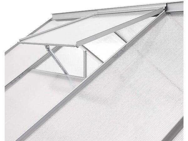 HABITAT ET JARDIN - Serre jardin polycarbonate 370 x 190 x 195 cm "Basilic" - 7,03 m² - Gris - large