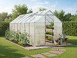 HABITAT ET JARDIN - Serre jardin en polycarbonate 430 x 190 x 195 cm "Basilic" - 8,17 m² - Gris - vignette