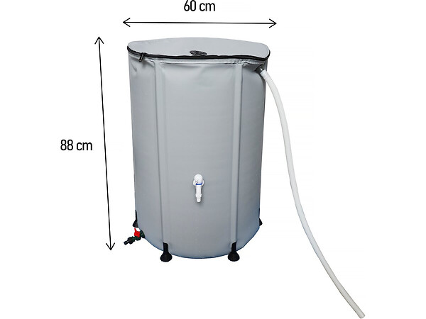 HABITAT ET JARDIN - Récupérateur d'eau souple en PVC 250 L - Gris - large