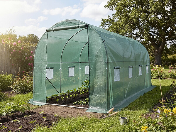 HABITAT ET JARDIN - Serre tunelle de jardin 4,5 x 2 m "Lys" - 9 m² - 130g - Vert - large