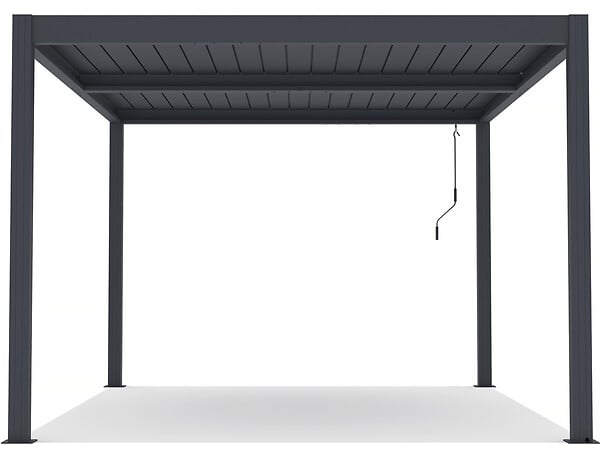 HABITAT ET JARDIN - Pergola bioclimatique avec led "Windsor premium" en aluminium 3 x 4 - Gris - large