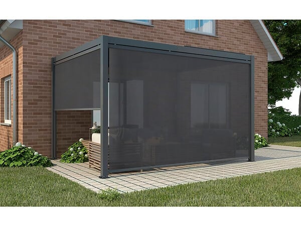 HABITAT ET JARDIN - Store pergola bioclimatique - 367 x 208 cm - Gris anthracite - large