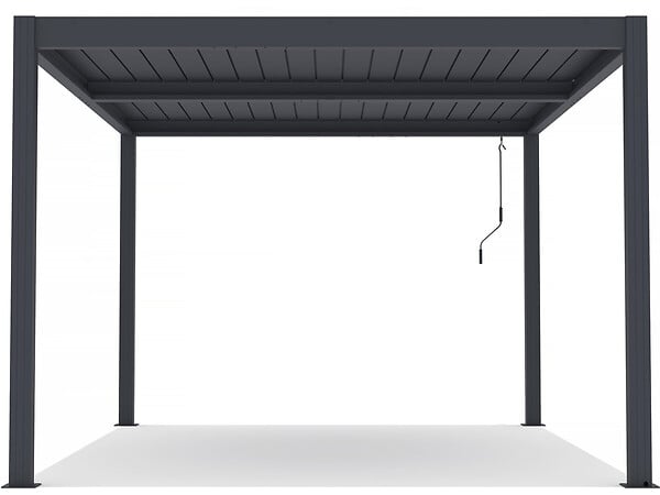 HABITAT ET JARDIN - Pergola bioclimatique en aluminium "Windsor" - 3 x 4 m - Anthracite - large