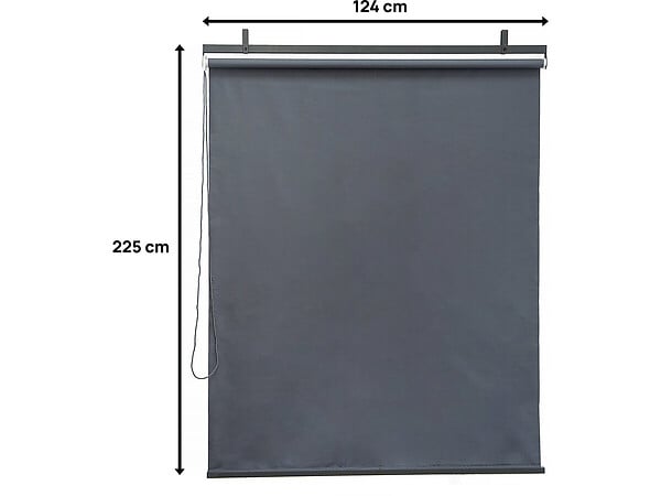 HABITAT ET JARDIN - Lot de 3 stores rétractables pergola - 124 x 225 cm - Gris anthracite - large