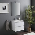 KIAMAMI VALENTINA - Meuble De Salle De Bain Suspendu Avec Lavabo 60Cm Et Tiroirs Blanc Brillant | Benaco - vignette