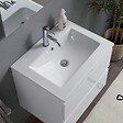 KIAMAMI VALENTINA - Meuble De Salle De Bain Suspendu Avec Lavabo 60Cm Et Tiroirs Blanc Brillant | Benaco - vignette