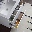 KIAMAMI VALENTINA - Meuble De Salle De Bain Suspendu Avec Lavabo 60Cm Et Tiroirs Blanc Brillant | Benaco - vignette