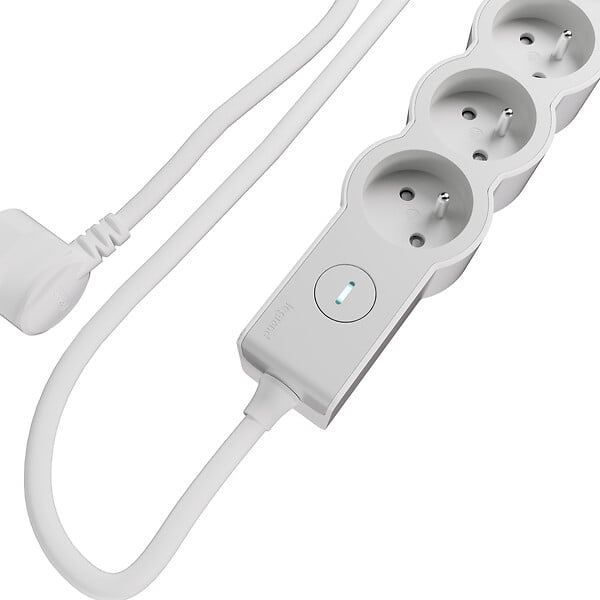 LEGRAND - Multiprise 5 prises avec interrupteur - 3 m - Blanc/Gris - large