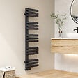 EMKE - Sèche-serviette eau chaude EMKE raccord latéral radiateur sèche-serviettes anthracite 143 × 40 cm 510 watts - vignette