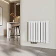 EMKE - EMKE Radiateur Chauffage Central 63 x 62 cm 438W Connexion Centrale 50 mm – Radiateur Eau Chaude Mural en Acier Blanc - vignette