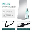 EMKE - Miroir Pleine Longueur EMKE - Cadre Aluminium Blanc, 160 x 60 cm, Mural ou sur Pied - vignette